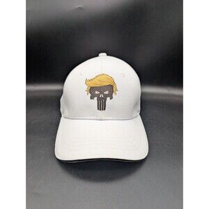 Donald Trump "Punisher" Ball Cap Hat 45 47 2024 MAGA Rare White